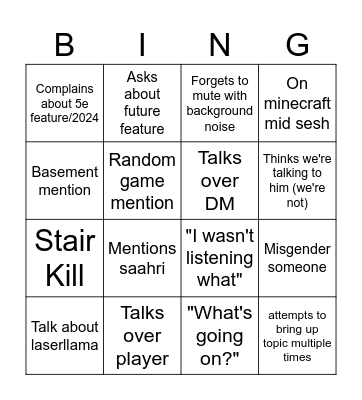 Brennan  bingo  board Bingo Card