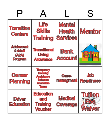 Transitional Living Services Bingo Card
