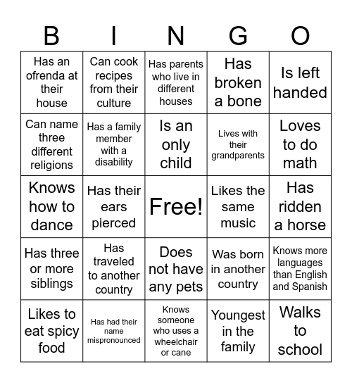 BINGO Card