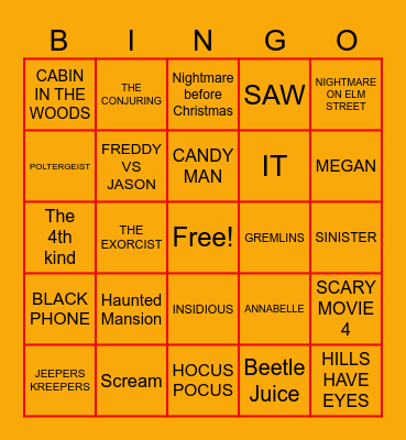 SPOOKY BINGO Card