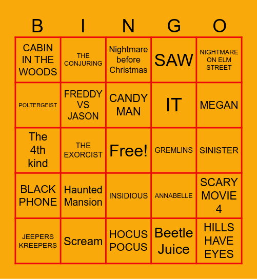 SPOOKY BINGO Card