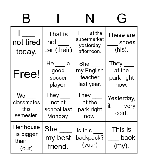 Ingles Practico Bingo Card