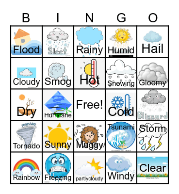 Weather Bingo Card