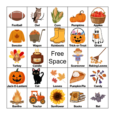 Fall Bingo Card