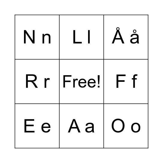 Alfabetbingo Card