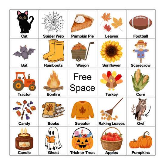 Fall Bingo Card