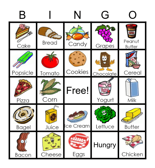 Food Bingo Card