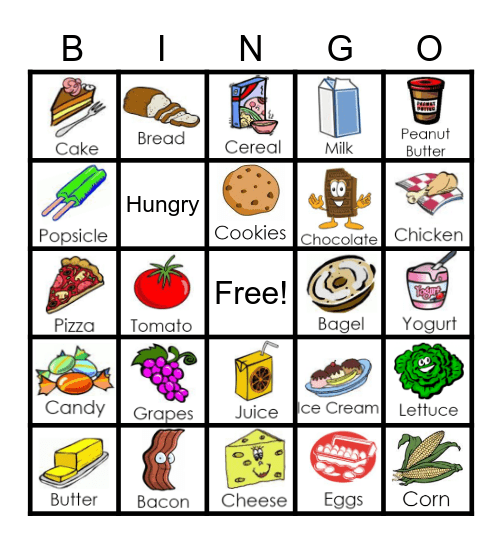 Food Bingo Card
