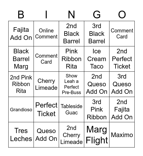 PPA FRIYAY Bingo Card