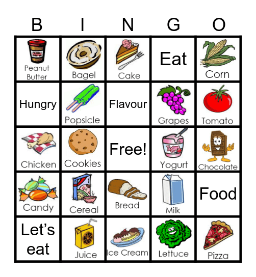 Food Bingo Card