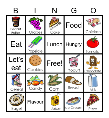 Food Bingo Card