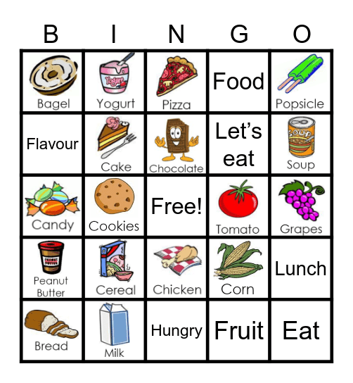 Food Bingo Card