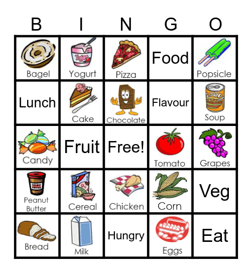 Food Bingo Card