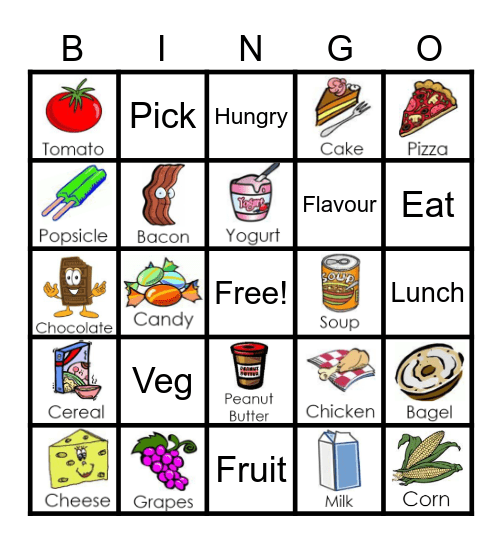 Food Bingo Card