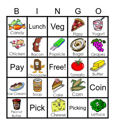 Food Bingo Card