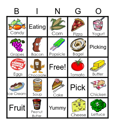 Food Bingo Card