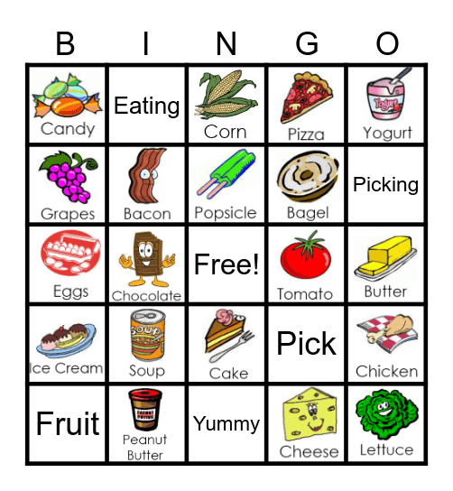 Food Bingo Card