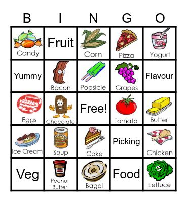 Food Bingo Card