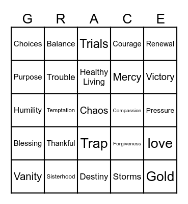 43rd Ladies Day Program NHCOC Bingo Card