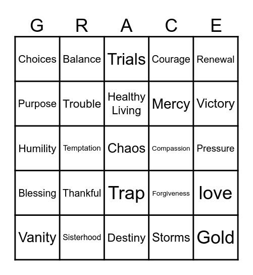 43rd Ladies Day Program NHCOC Bingo Card