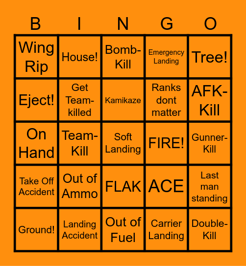 Flieger-Bingo Card