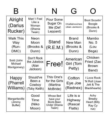 KOTD Boogie Bingo Card