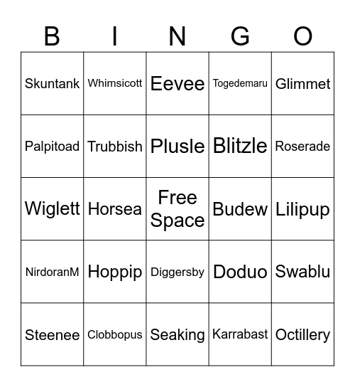 Cobblemon Bingo Card