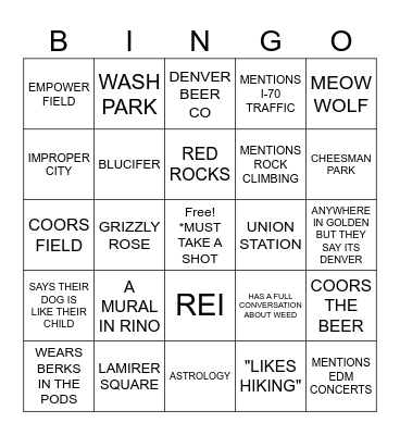 LOVE IS BLIND DENVER Bingo Card