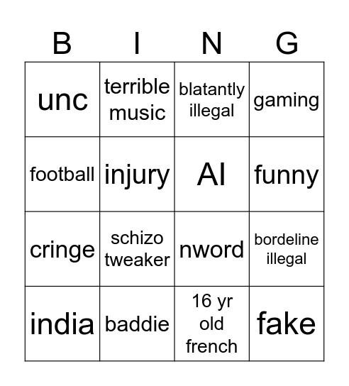 IG Bingo Card