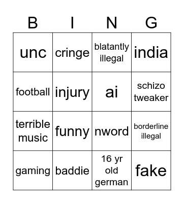 card Bingo Card