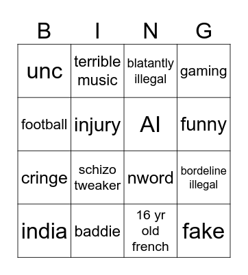 IG Bingo Card