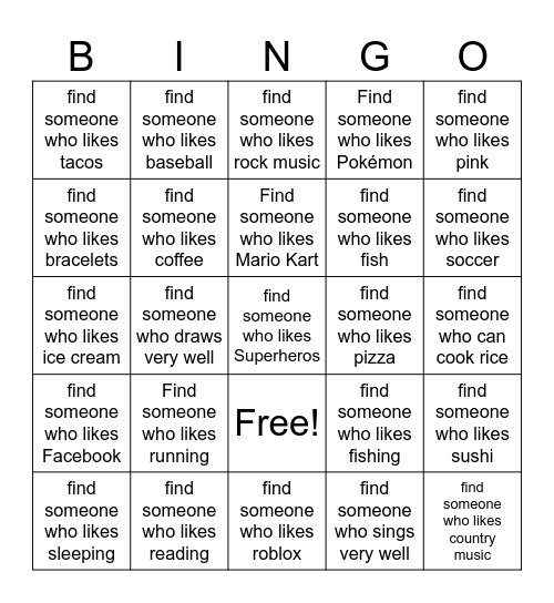 Find Someone Who... Bingo Card
