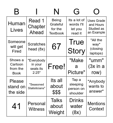 Carlo's Wisdom Bingo Card
