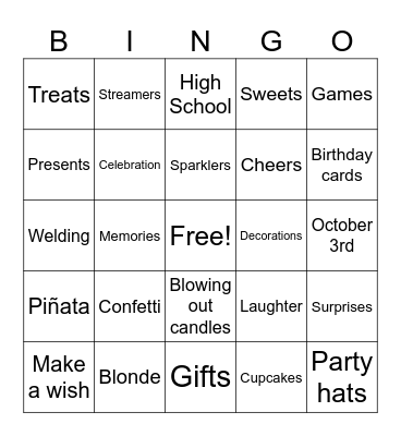 Happy Birthday Grant! Bingo Card