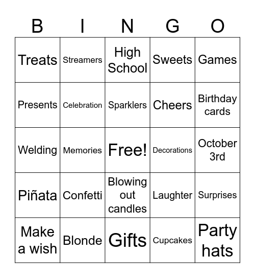 Happy Birthday Grant! Bingo Card