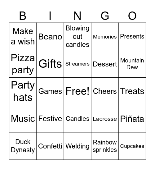 Happy Birthday Grant! Bingo Card