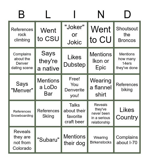 Love is Blind Bingo! Bingo Card