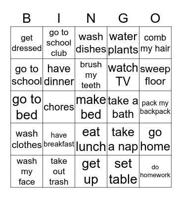 2-1 day 1-3 Bingo Card