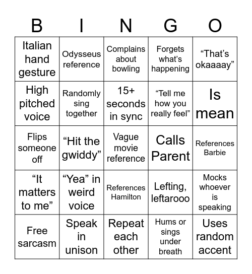 Looney Tunes Bingo Card