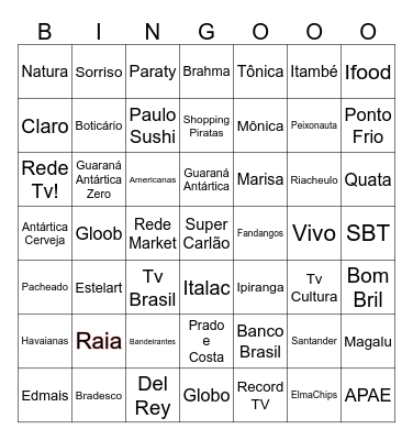 Brazilian Logos Bingo Card