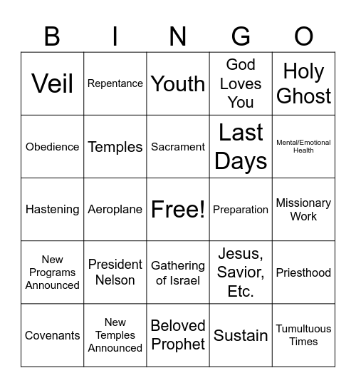 October Conference 2025 Bingo Card