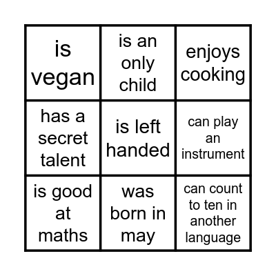Find someone who🧩 Bingo Card