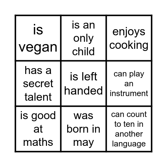Find someone who🧩 Bingo Card