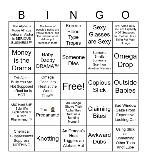 Bing-ABO! Bingo Card