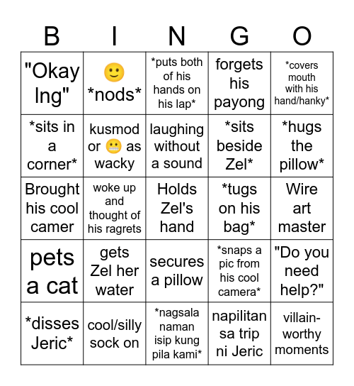Friends Bingo Card