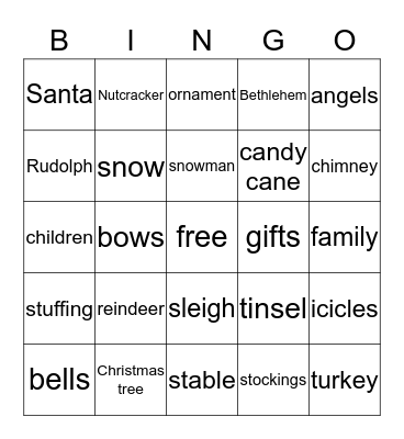 CHRISTMAS Bingo Card