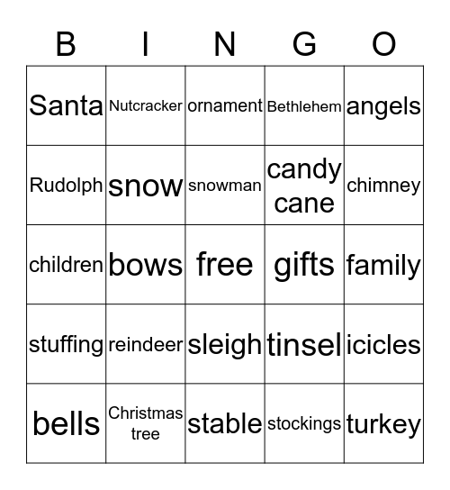 CHRISTMAS Bingo Card