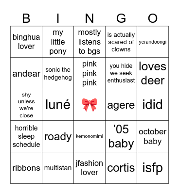 dolly / bambi Bingo Card