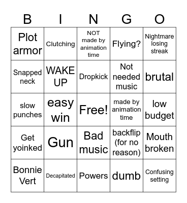 Fnaf fights Bingo Card