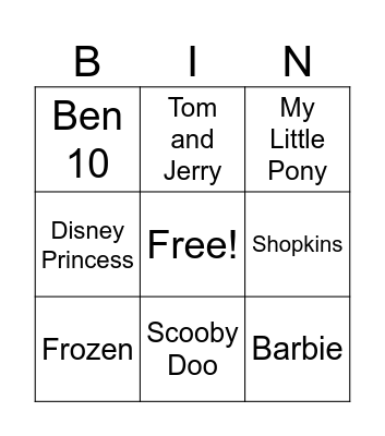 Dolls Bingo Card